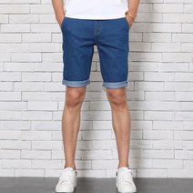 남성용 셀비지 사이드 밴딩 스판 5부 청반바지 D015-3