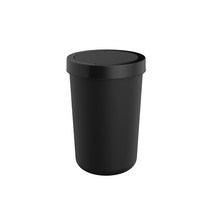 프라템 플랫 원터치 원형 휴지통 10L, 블랙, 1개