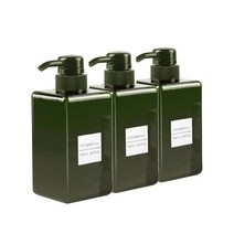 모나코올리브 호텔식 모던 샴푸 린스 세제 리필 용기 그린 450ml, 3개