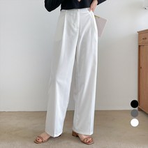 데이템 여성용 핀턱 와이드 슬랙스