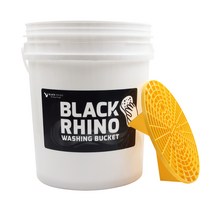 블랙라이노 세차버킷 + 그릿가드 26cm, 버킷(화이트), 그릿가드(옐로우), 20L