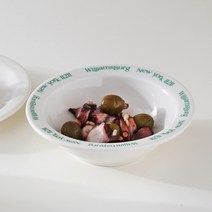 NYWIBG 레터링 도자기 시리얼 디저트볼 15cm, 그린, 1개