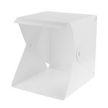 쇼핑죠이 LED 듀얼라이트 휴대용 접이식 미니스튜디오 사진소품 + 배경지 6종 + 투명후크 세트, 1개, du006