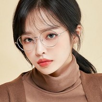 멜라크메 동글이 라운드 안경테 + 자외선 블루라이트 차단 렌즈 세트