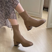 파이 여성용 뒷지퍼 하이 앵클 부츠 6.5cm P174