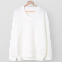 남성용 V넥 오버핏 스판 골지 니트