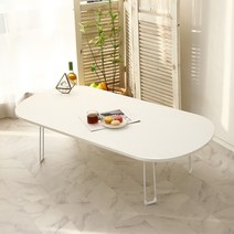LPM 샤르망 타원형 접이식 테이블 1200 x 600 mm, 퍼펙트화이트
