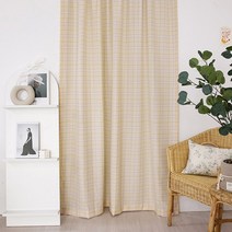 메종텍스타일 소프트캔디 체크 가리개커튼