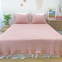 누블 레이스 피그먼트 60수 순면 줄누빔 스프레드, 핑크