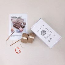 초보자용 대바늘목도리 손뜨개 DIY 키트, 1개, 샌드베이지