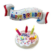 펫츠몬 강아지 고양이 생일파티 풍선 + 케이크 장난감 세트, 혼합색상, 1세트