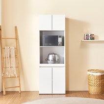 슬로우 600 키큰 렌지대 주방수납장 방문설치, 화이트