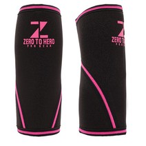 제로투히어로 네오프렌 헬스 팔꿈치보호대 7mm Black + Pink 양쪽 세트, 1세트
