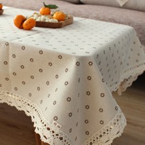 깔끔한 패턴 린넨 식탁보, TYPE3, 70 x 70cm
