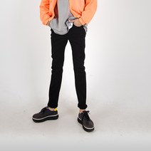더간지 남성용 슬림핏 베이직 블랙진