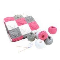 멜로우 니팅 하트 블랭킷 DIY 키트, 핑크, 1세트