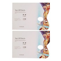 이지 커트 미술용 회화 일회용 수채화 물감 코팅 종이 팔레트 화이트, 2개, 40장