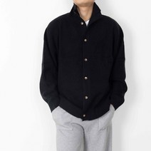 남성용 5컬러 오버핏 베이직 하이넥 반폴라 가디건