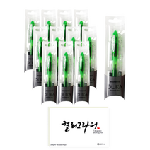 모나미 올리카 만년필 본품 12p + 카트리지 24p + 동아 캘리그라피 패드 60p 세트, F, 그린(만년필)