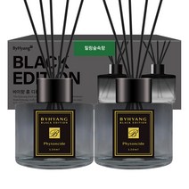 바이향 블랙에디션 홈 디퓨저 120ml x 2p, 힐링숲속향