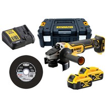 디월트 20V BL 모터 충전 그라인더 풀세트 DCG405P2 + 티롤릿 절단석 실버 125mm 34442150, 1세트