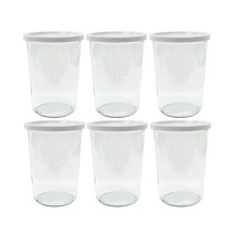 WECK 기본형 유리몸체 6p + PE 뚜껑 밀크 6p 세트 No.743, 850ml, 1세트