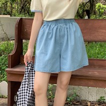 여성용 레몬소울 찰티 밴딩 와이드 반바지