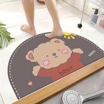 푹신한 미끄럼방지 캐릭터 발매트 A2, 혼합색상