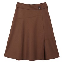 EnC 모혼방 플레어 미디 스커트 ENWH04182W