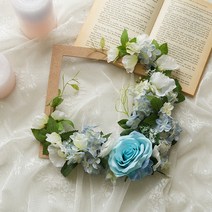 납골당리스 조화 라일락로즈 추모 꽃장식, 블루