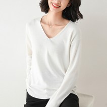여성용 마켓A 딥브이넥 라이트 니트