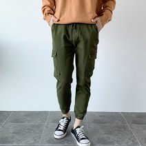 제제 남성용 밴딩 카고 조거 9부 바지