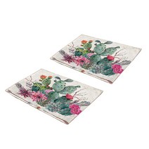 수채화 플라워 빈티지 동양화 린넨 플레이스매트 2p, 07, 45 x 32 cm