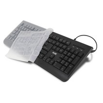 유선 키보드 + 실리콘 키스킨 세트, 일반형, 블랙(키보드), N-K100