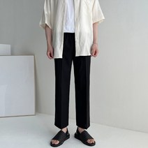 머시따 남성용 마 린넨 밴딩 와이드 슬랙스