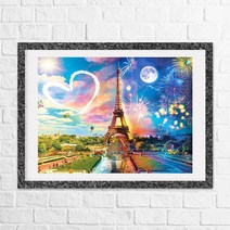 원더로우플레이스 보석십자수 DIY 키트, C 34 파리야경, 1세트