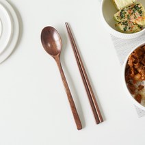 인블룸 레트로 우드 숟가락 + 젓가락 세트, 월넛