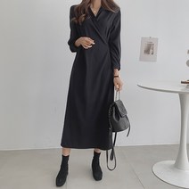 피핀 여성용 카라 스트링 랩 원피스 38100