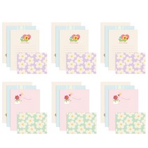 더솜씨 스마일 해피데이 편지지 3p x 2종 + 봉투 2p x 2종 세트, 3세트, 보라, 그린
