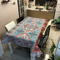 보헤미안 감성 패턴 다양한 패브릭 사각 테이블보, 13, 140 x 140 cm