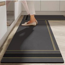 북유럽 논슬립 빨아쓰는 규조토 물흡수 주방 발매트 45 x 120 cm, 블랙