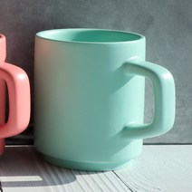 무광 도자기 레인보우 머그잔 350ml, 민트, 2개
