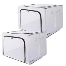 마켓플랜 투명 메쉬 리빙박스 80L, 다크그레이, 2개