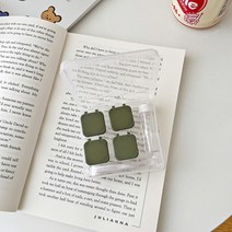 에이홉 심플 컬러 콘택트 렌즈케이스, 그린, 1개