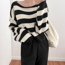 밀키버터 여성용 단가라 보트넥 니트