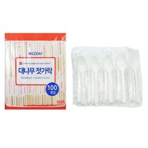 생활을그리다 대나무 젓가락 100p   다회용 스푼 화이트 50p, 1세트