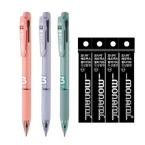 모나미 플립3 펜 0.7mm 3종 + FX 멀티 700 리필심 0.5mm 4p 세트, 1세트, 파파야, 라벤더, 세이지그린(펜), 흑(리필심)