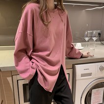 레몬소울 여성용 티티 루즈핏 트임 티셔츠