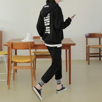 핑크시슬리 여성용 미키레터 테잎 후드 트레이닝 상하의세트