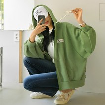 핑크시슬리 여성용 미키 패치 루즈 후드집업